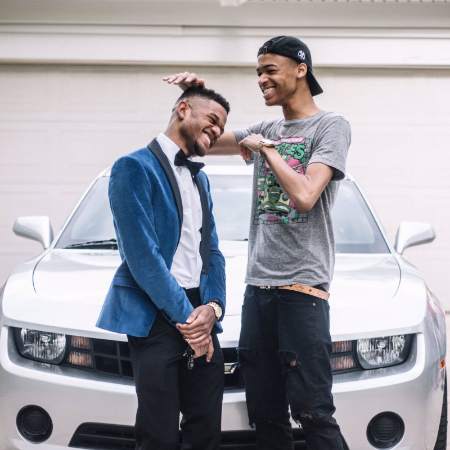 MeechOnMars posted picture with DopeIsland which they clicked for prom 2016citing bestfriends.